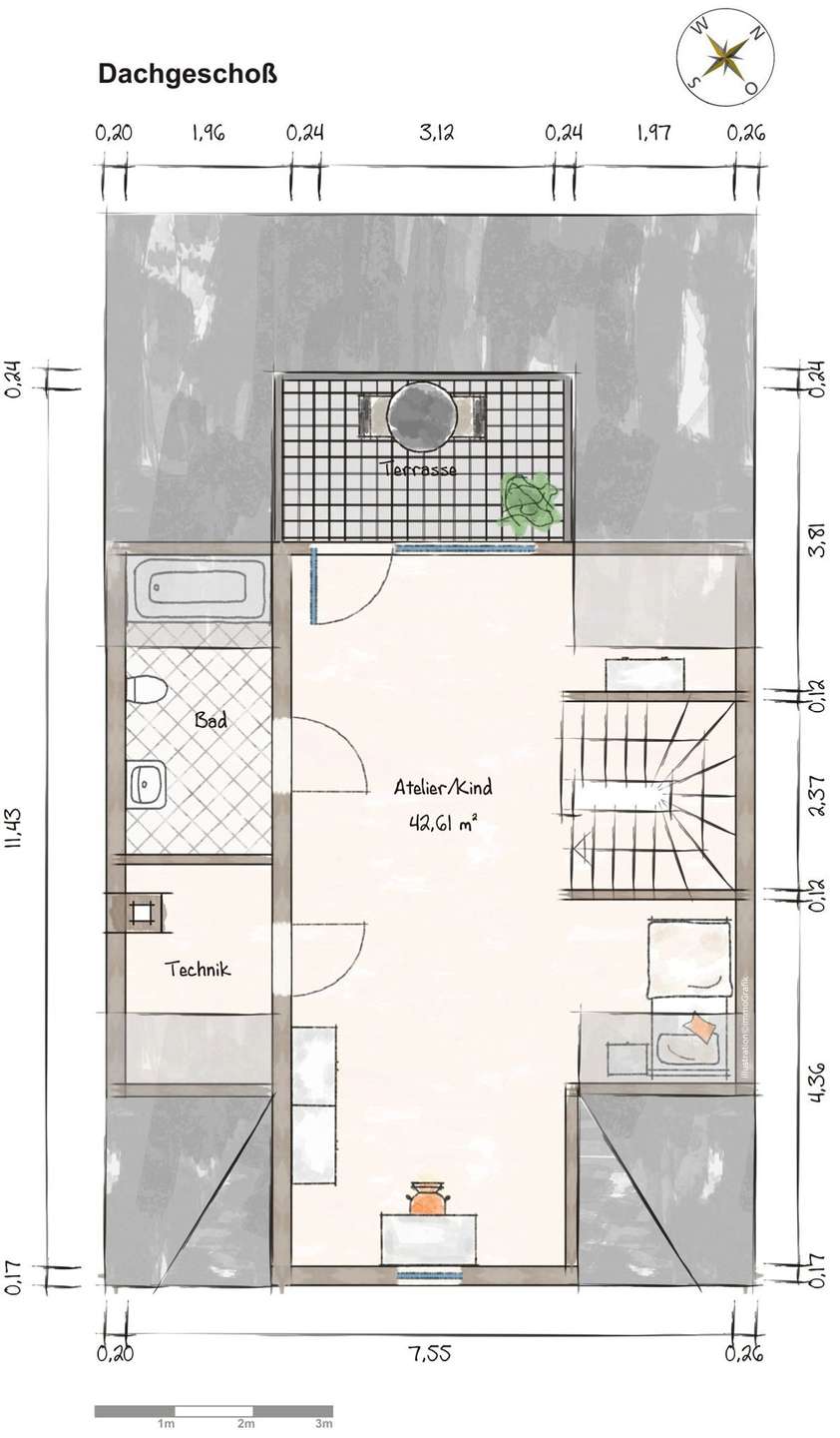 Dachgescho� Einfamilienhaus D�sseldorf
