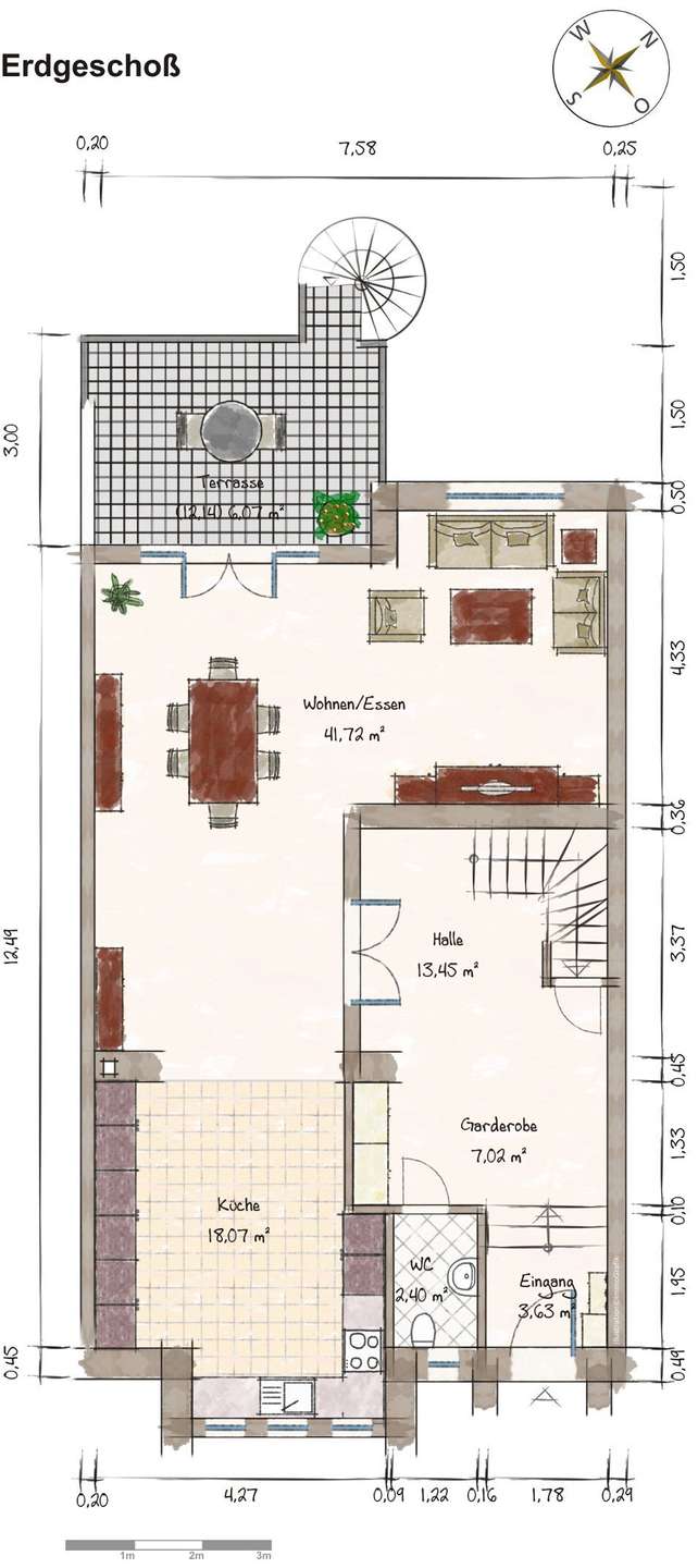 Erdgescho� Einfamilienhaus D�sseldorf