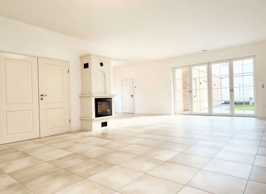 Wohnzimmer mit Kamin Einfamilienhaus Krefeld