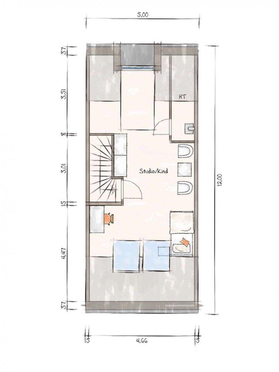 Dachgescho� Haus D�sseldorf
