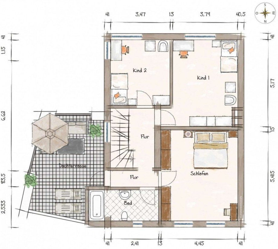Obergescho� 1 Villa D�sseldorf