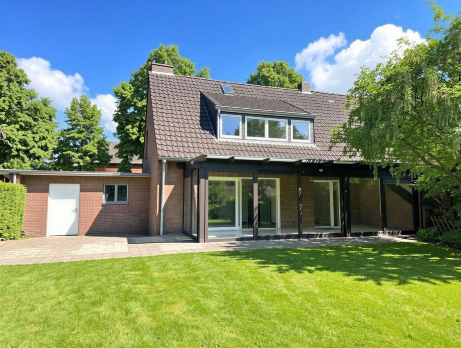 Hinteransicht Doppelhaush�lfte Krefeld