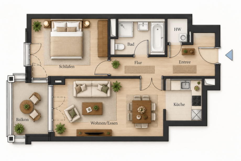 Grundriss Etagenwohnung D�sseldorf