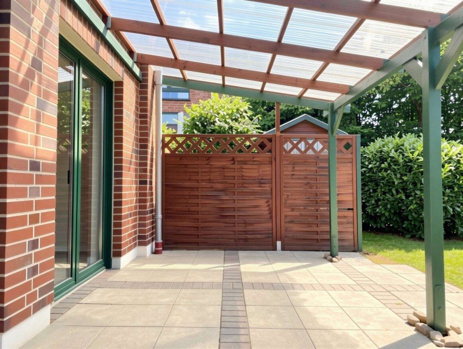 �berdachte Terrasse Haus Krefeld