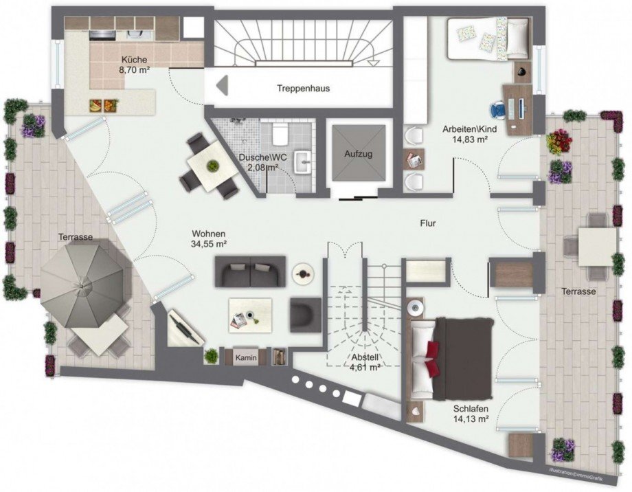Wohnen Penthousewohnung D�sseldorf