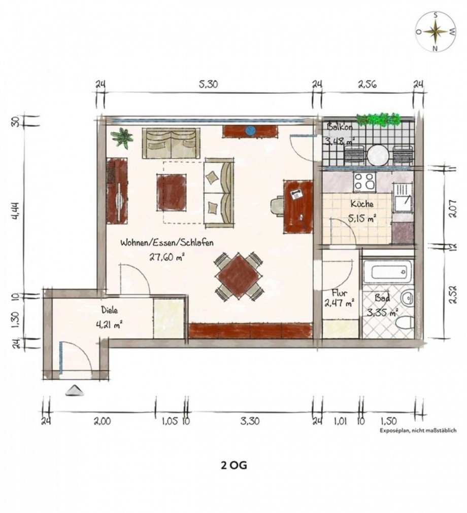 Grundriss Etagenwohnung D�sseldorf
