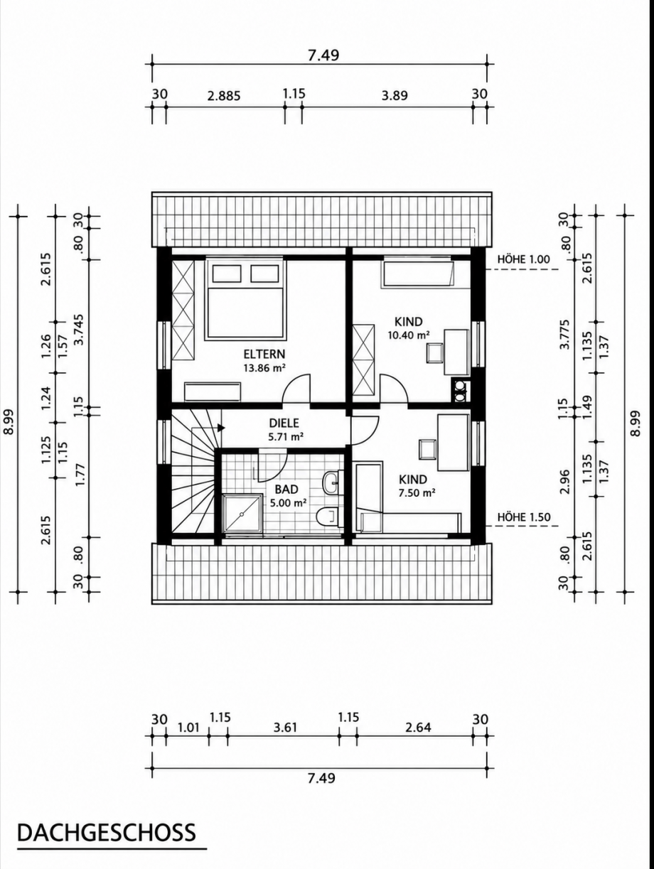 Dachgescho� Haus Willich